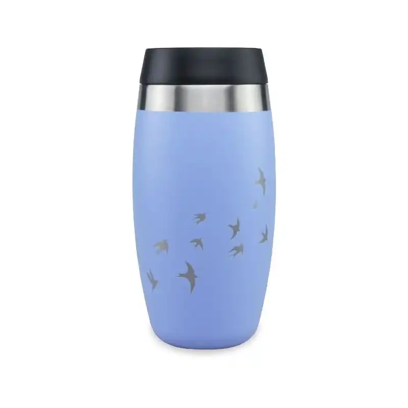 Ohelo Blue Tumbler With Etched Swallows 400ml