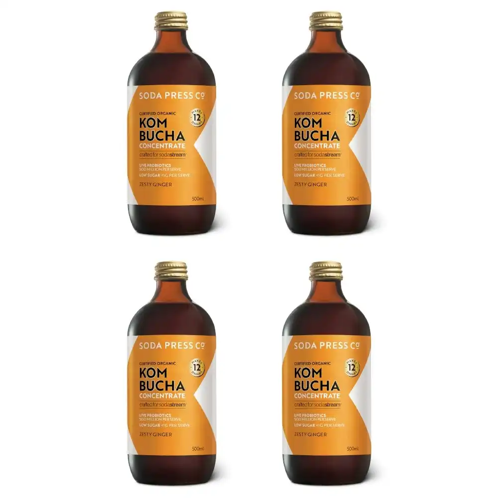 SodaStream Soda Press 4 Pack Organic Syrup 500ml - Kombucha