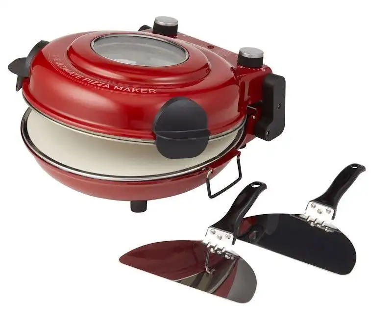 MasterPro The Ultimate Red Pizza Oven with Window 38.5X33X19CM w/ 2 PADDLES