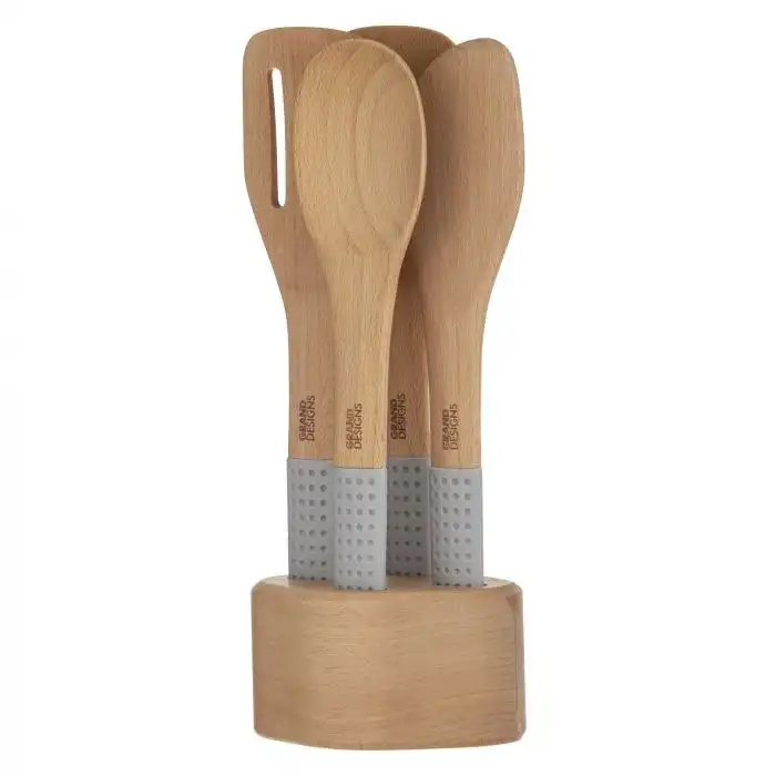 Grand Designs 5 Piece Cooking Utensil Set with Wooden Stand