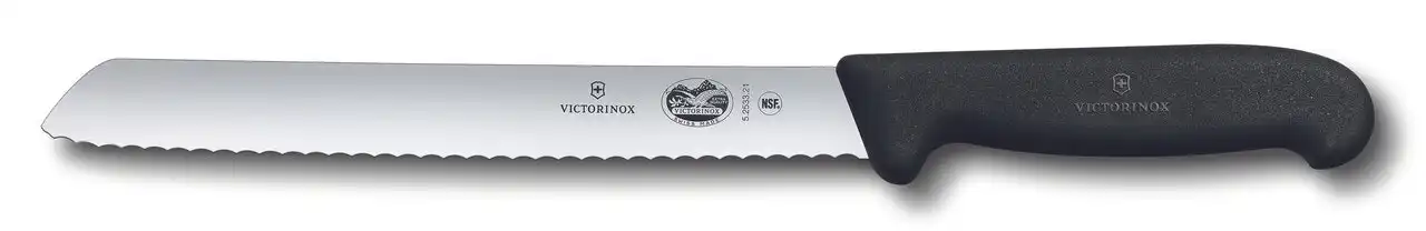 Victorinox Bread Knife, 21cm, Wavy Edge, Fibrox - Black