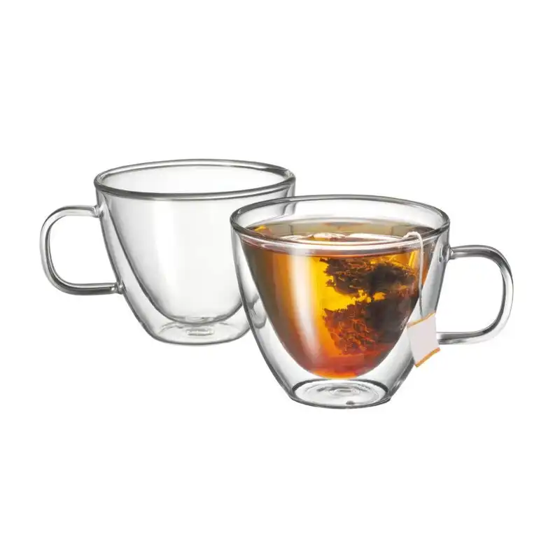 Avanti Sienna Twin Glass Wall 2pc 250ml Thermal Glasses Espresso Coffee Tea Cup