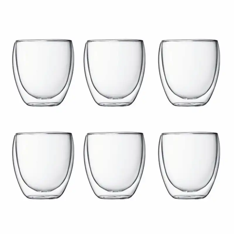 Bodum 4558-10-12 Small 250ml Pavina Double Wall 6pc Glass Set Clear