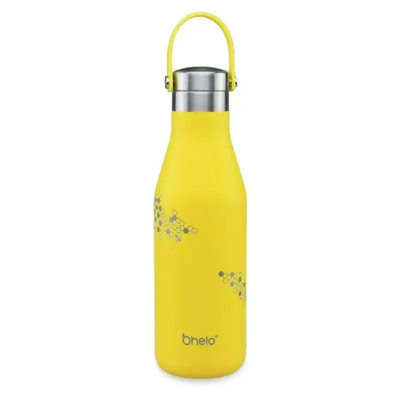 Ohelo Yellow Bottle With Etched Bees 500ml