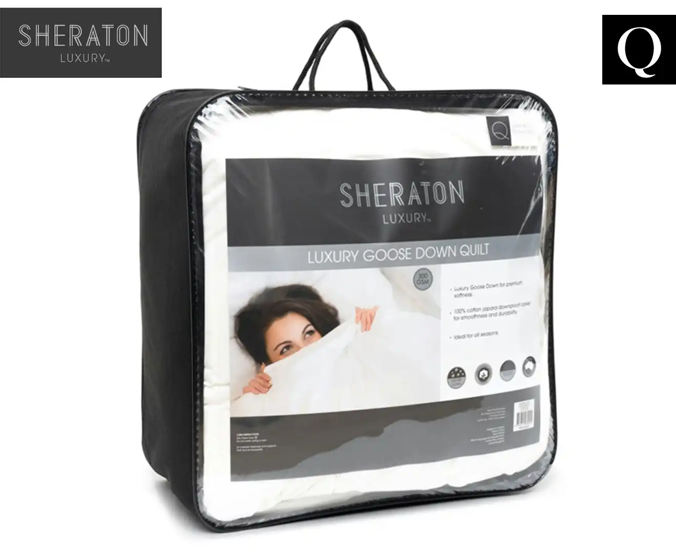 Sheraton Luxury 400GSM Goose Feather / Down Quilt Queen Bed White