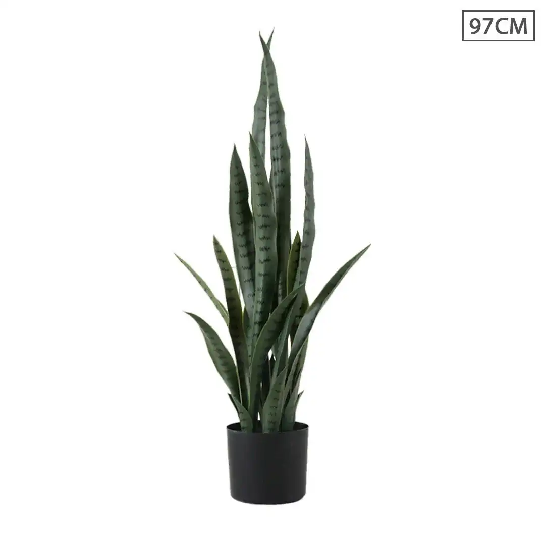 Soga 97cm Sansevieria Snake Artificial Plants with Black Plastic Planter Greenery, Home Office Decor