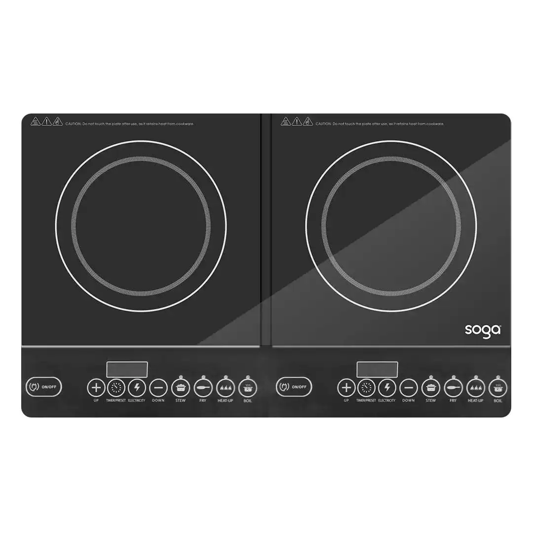 Soga Cooktop Portable Induction LED Electric Double Duo Hot Plate Burners Cooktop Stove
