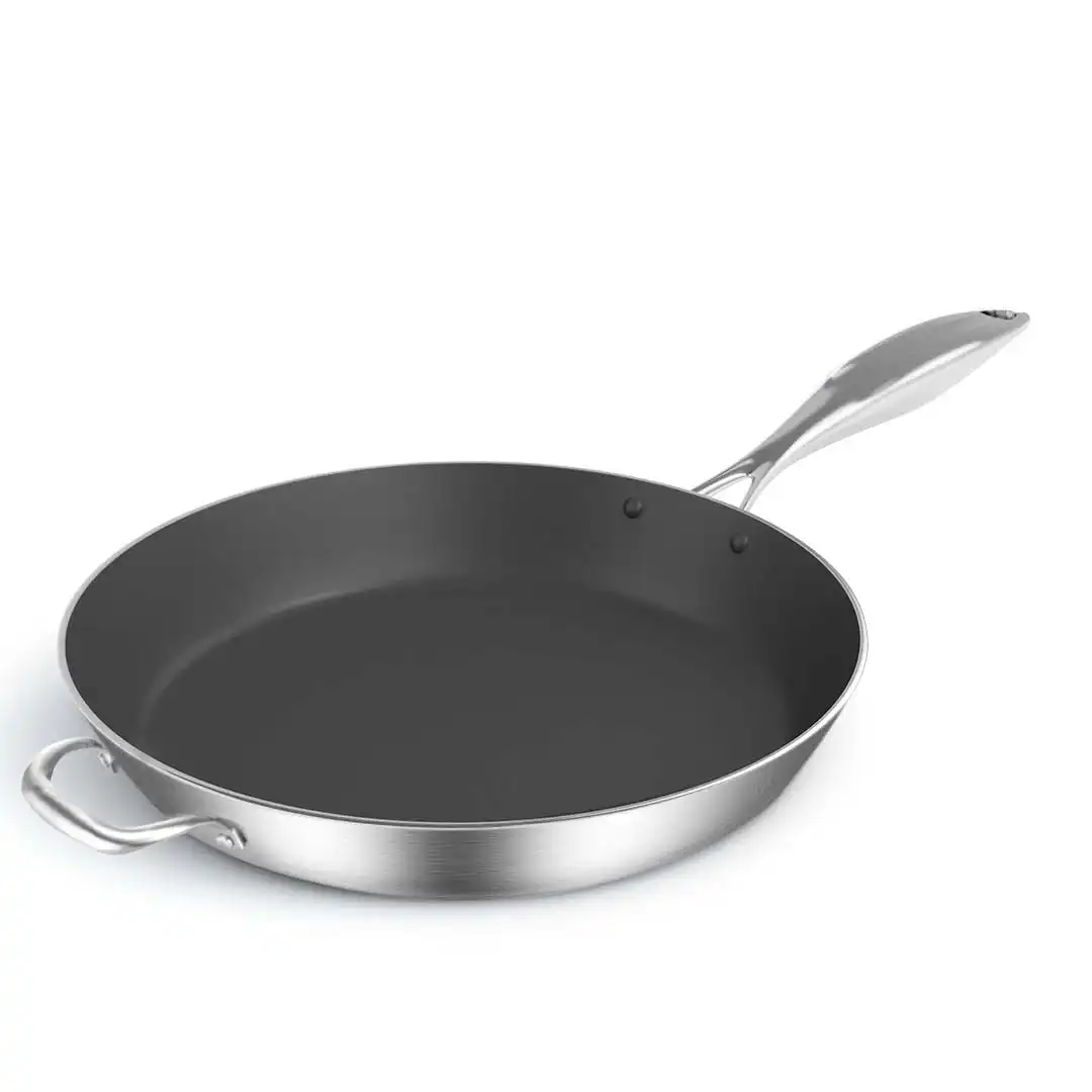 Soga Stainless Steel Fry Pan 34cm Frying Pan Induction FryPan Non Stick Interior