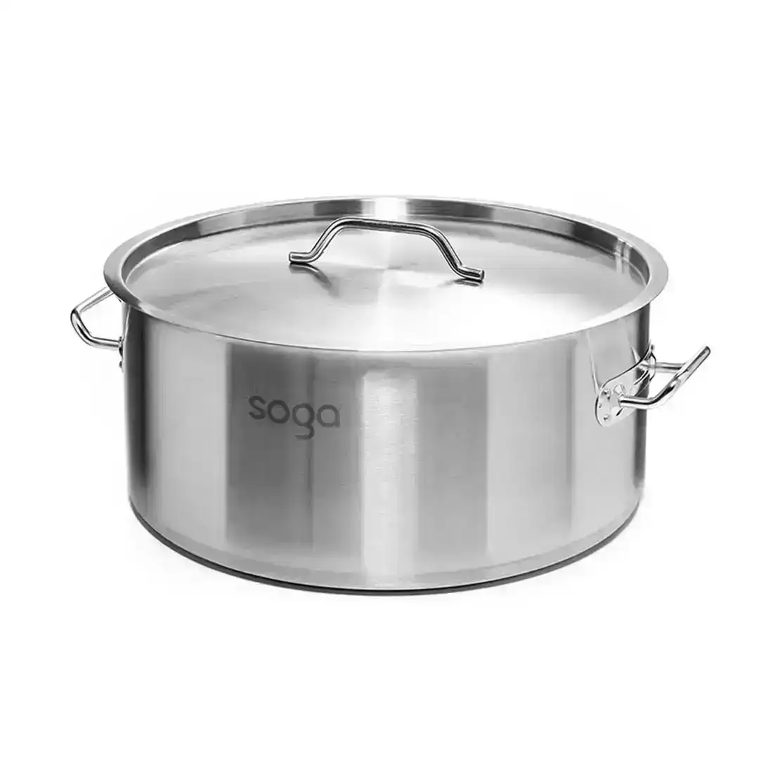 Soga Stock Pot 9L Top Grade Thick Stainless Steel Stockpot 18/10