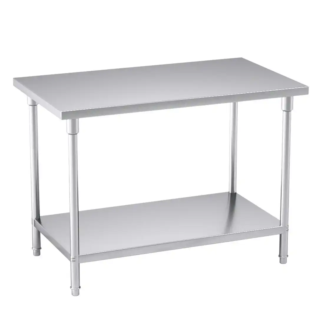 Soga 2-Tier Commercial Catering Kitchen Stainless Steel Prep Work Bench Table 120*70*85cm