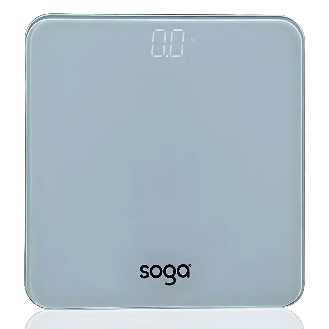 Soga 180kg Digital Fitness Weight Bathroom Gym Body Glass LCD Electronic Scales White