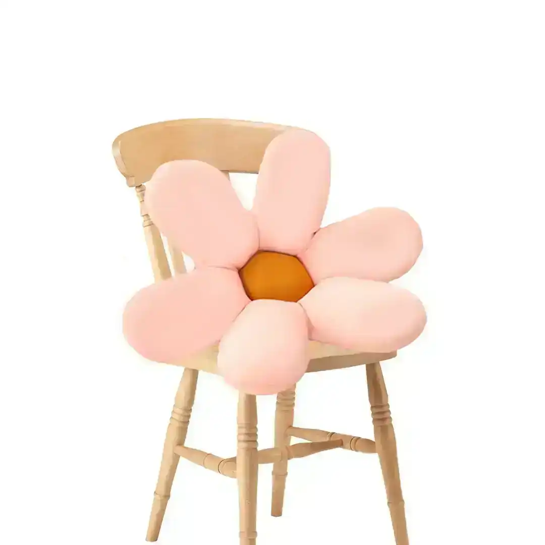 Soga Pink Daisy Flower Shape Cushion Soft Leaning Bedside Pad Floor Plush Pillow Home Decor