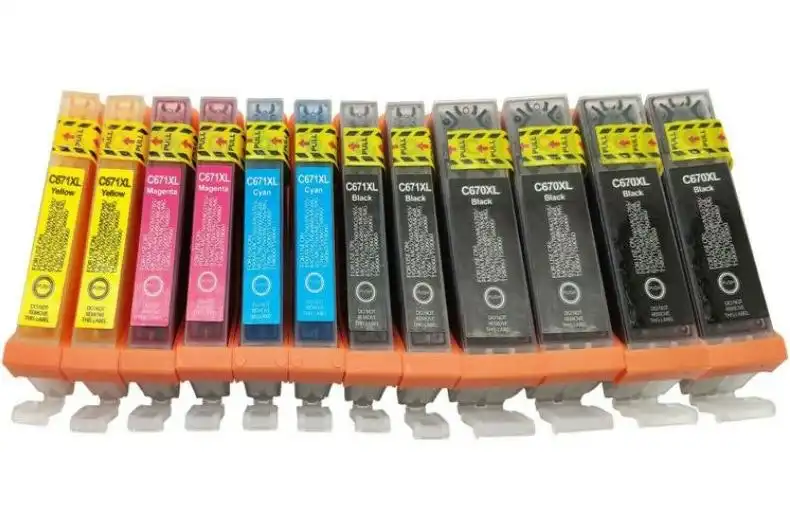 12 Ink cartridges PGI-670XL CLI671XL for Canon PIXMA TS5060 TS6060 TS8060 TS9060