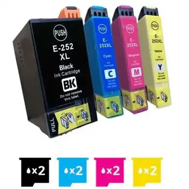 Epson 252XL Compatible Ink Cartridge 8 Pack [C13T253192-C13T253492] [2BK,2C,2M,2Y]