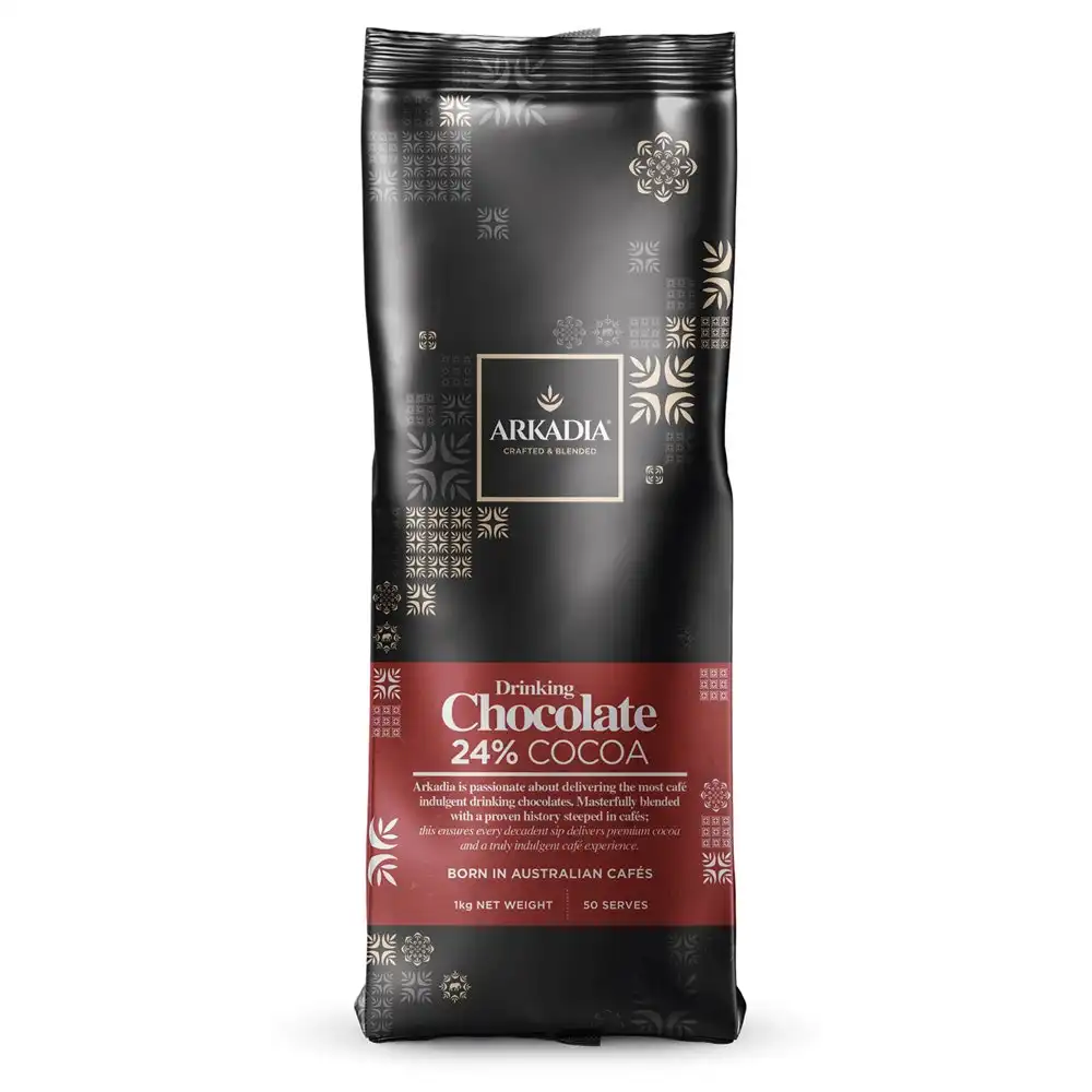Arkadia 1kg 24% Cocoa Hot/Drinking Chocolate Powder Intensity 3 Medium Blend