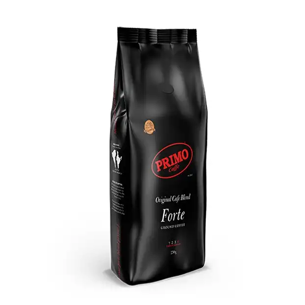 2x Primo Caffe Forte 250g Ground Coffee Dark Roast Intensity 4 Machine/Plunger