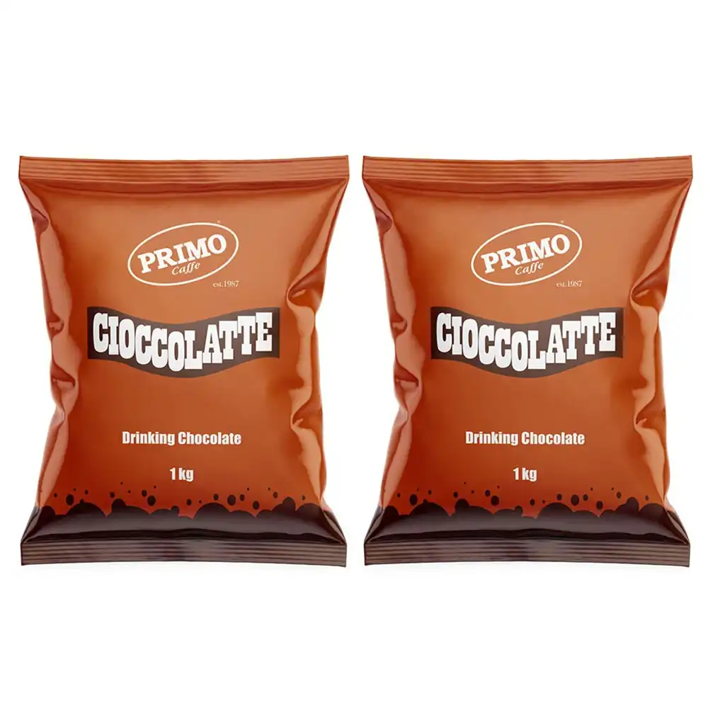 2x Primo Caffe 1kg Original Cioccolatte Hot/Drinking Chocolate Powder Intensty 3