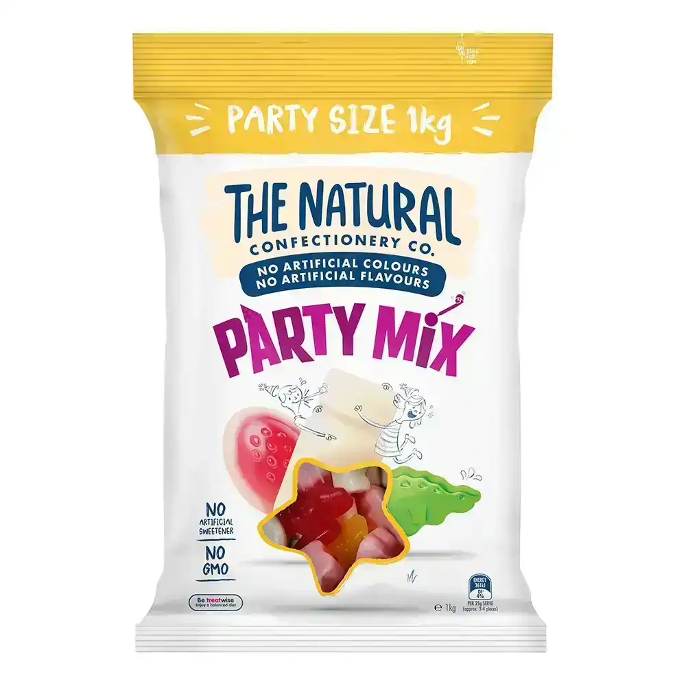 The Natural Confectionery Co. 1kg Party Mix Refresh Lollies Gummy Candies Pack