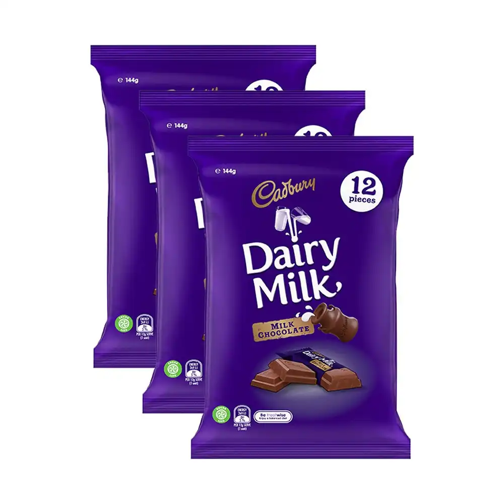 36pc Cadbury 144g Dairy Milk Chocolate Sharepack Choco Sweet Treats Snacks Block