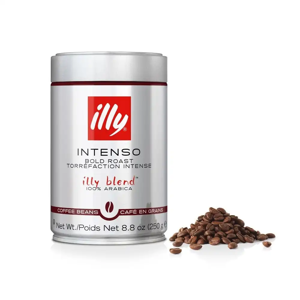 Illy 250g Intenso Arabica Coffee Beans Robust/Bold Roast/Full Bodied Hot Drink