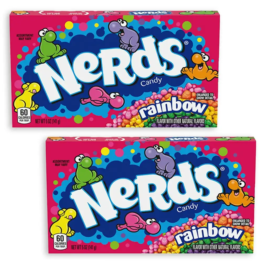2x Wonka 141g Nerds Party Candies Theatre Tiny Tangy Crunchy Candy Box Rainbow