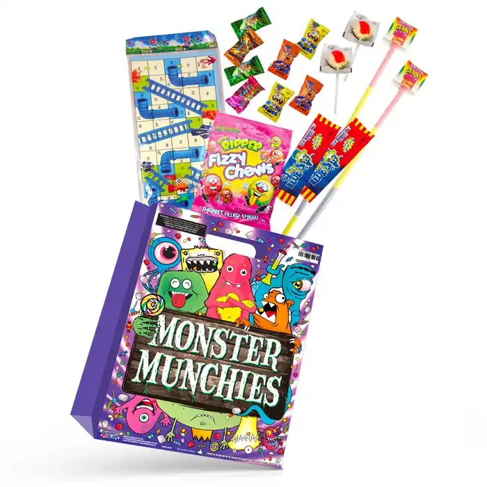 Monster Munchies Showbag w/ Spooky Blobs/Chew Bar/Rainbow Straws/Sour Chews