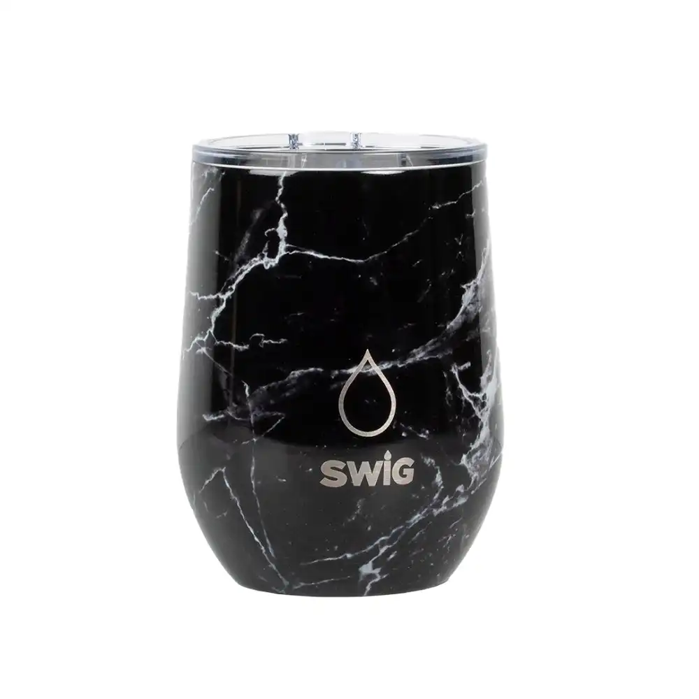 Swig Wine Tumbler Black Marble 360mL