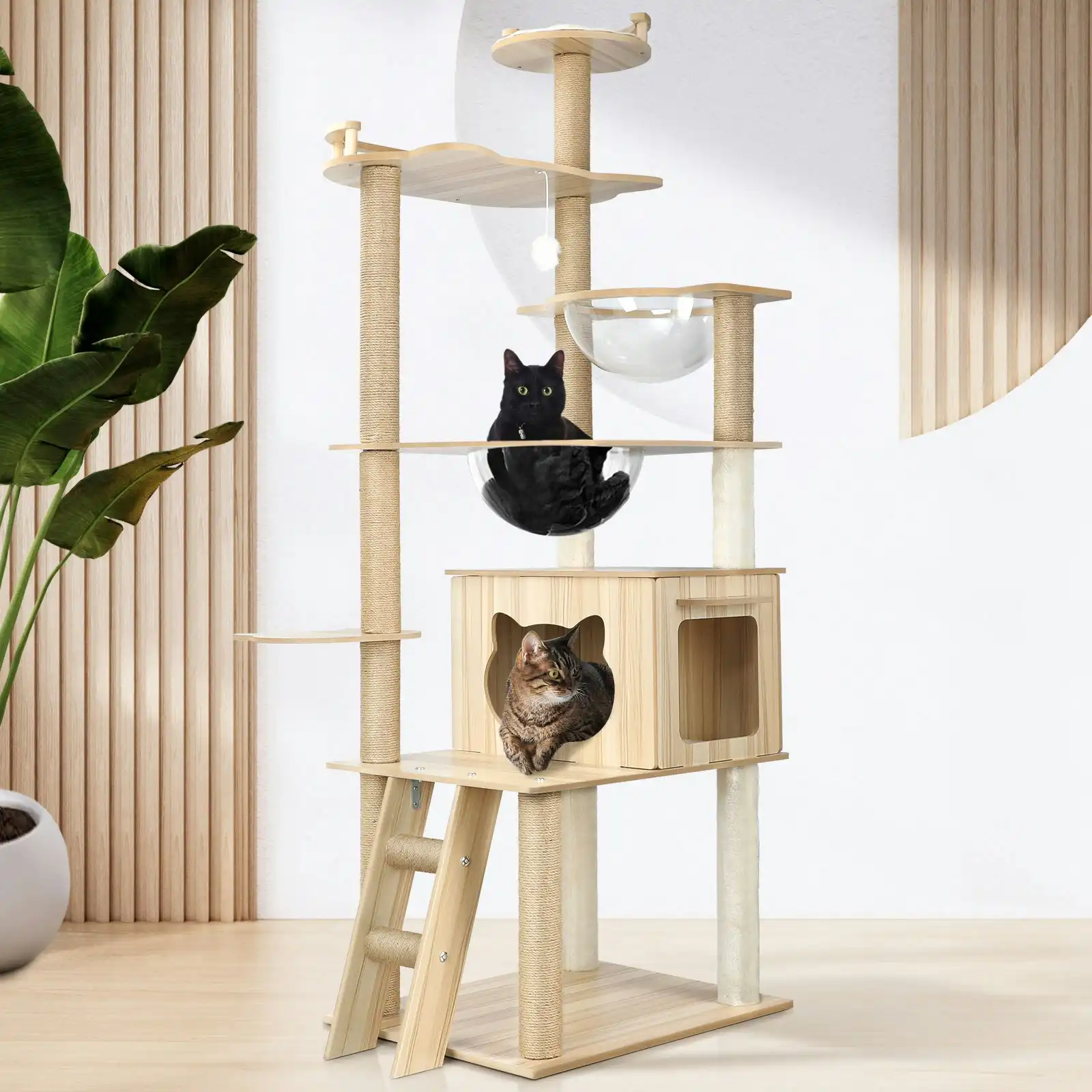 Alopet Cat Tree Scratching Post Scratcher Tower Wood Condo House Bed Large 174CM