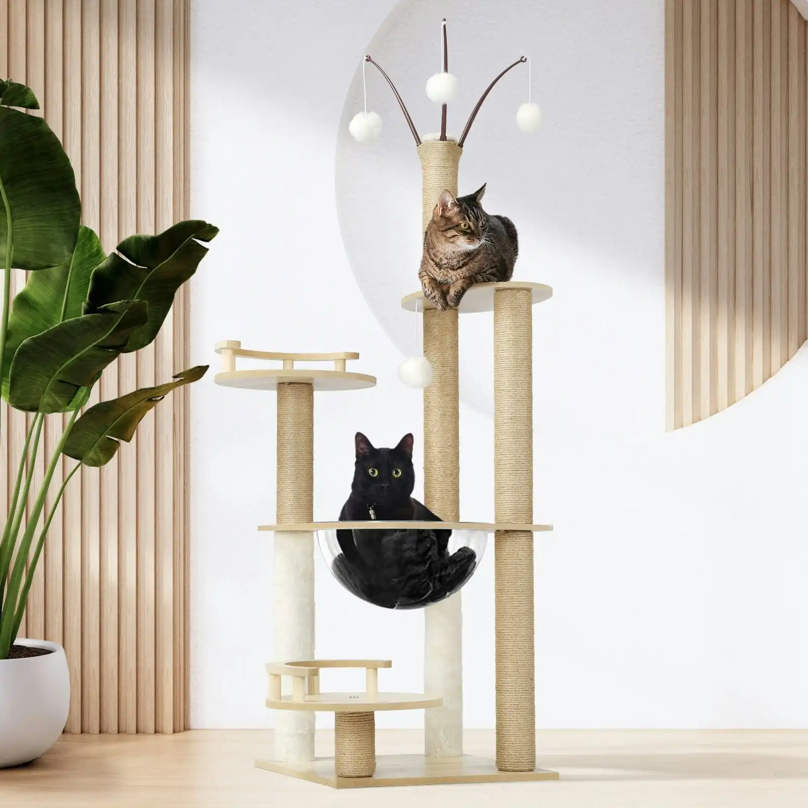 Alopet Cat Tree Tower Scratching Post Scratcher Cats Condo House Bed Wood 132cm