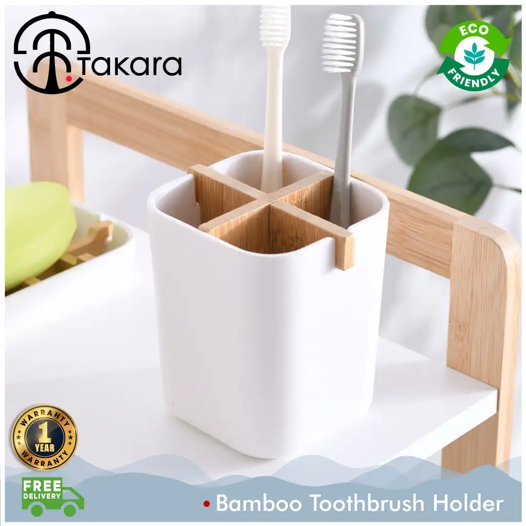 Takara Takae – Bamboo Toothbrush Holder White