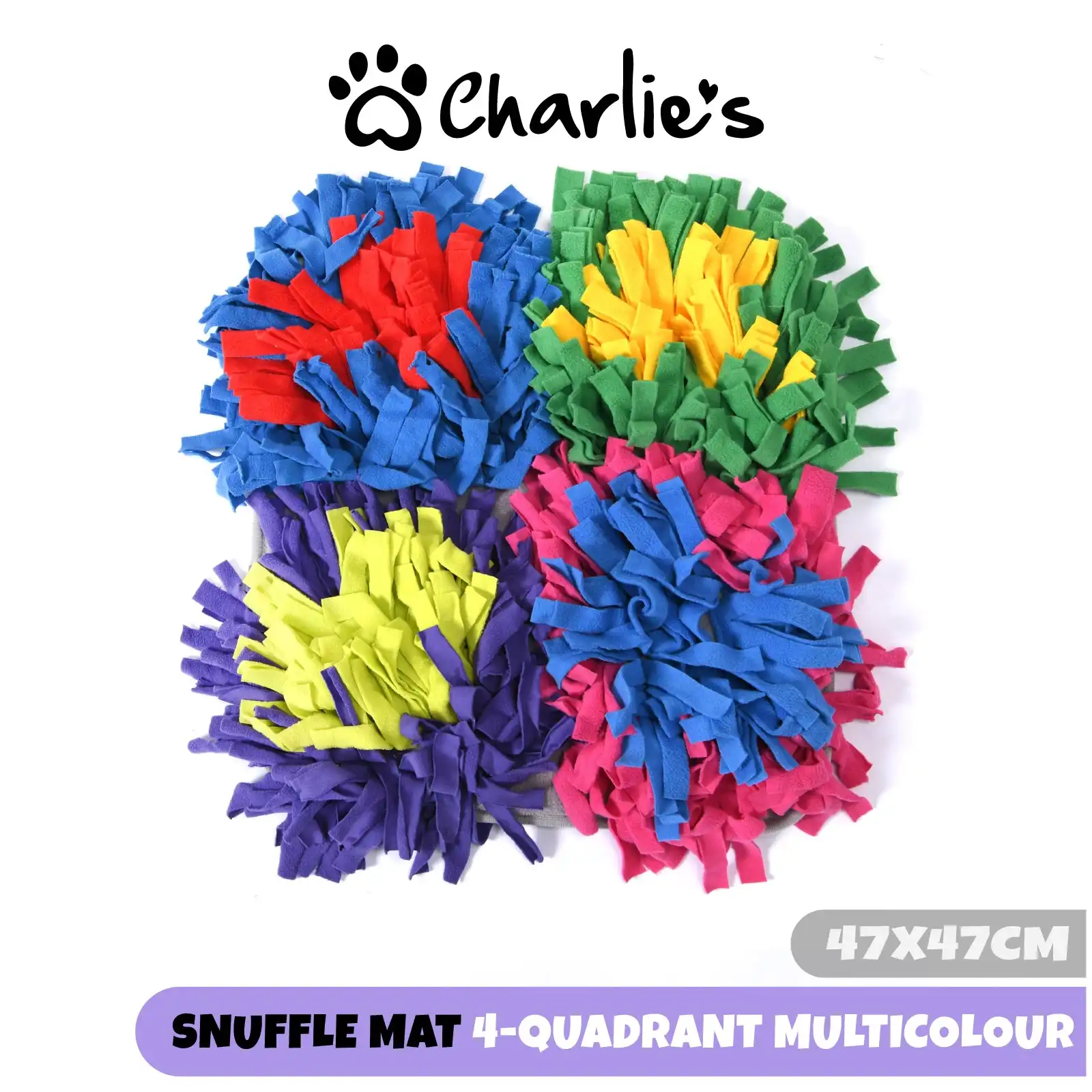 Charlie's Snoofy Snuffle Mat 4-Quadrant Multicolour 47x47cm