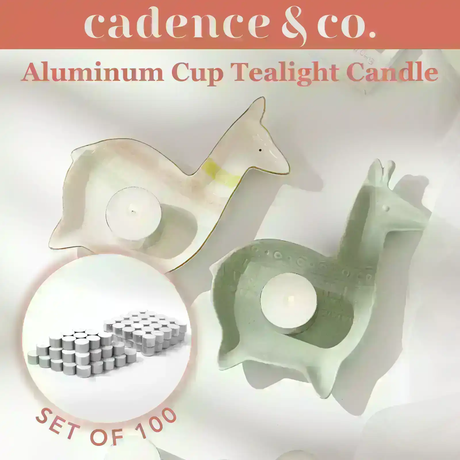 Cadence & Co Aluminum Cup Tealight Candle Set 100