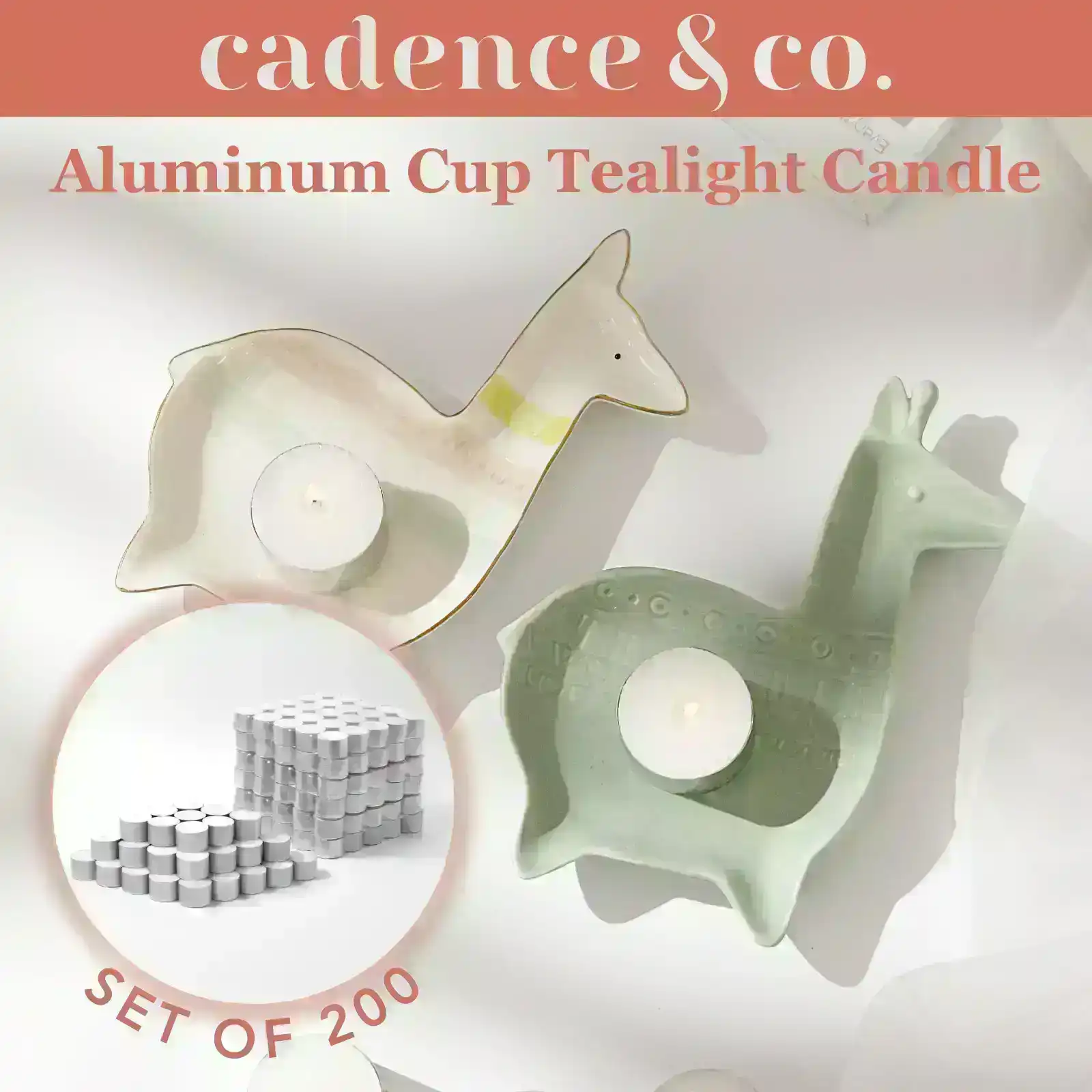 Cadence & Co Aluminum Cup Tealight Candle Set 200
