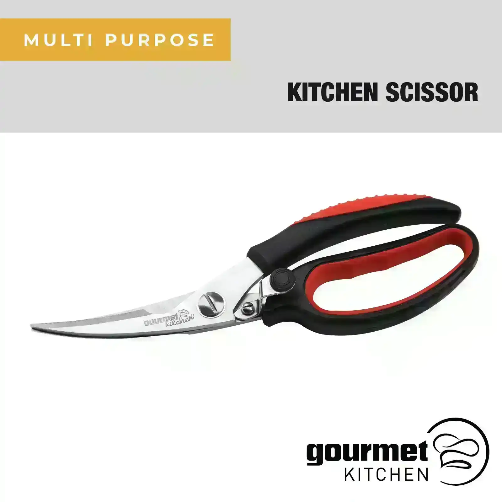 Gourmet Kitchen Multi Purpose Kitchen Scissors - Silver