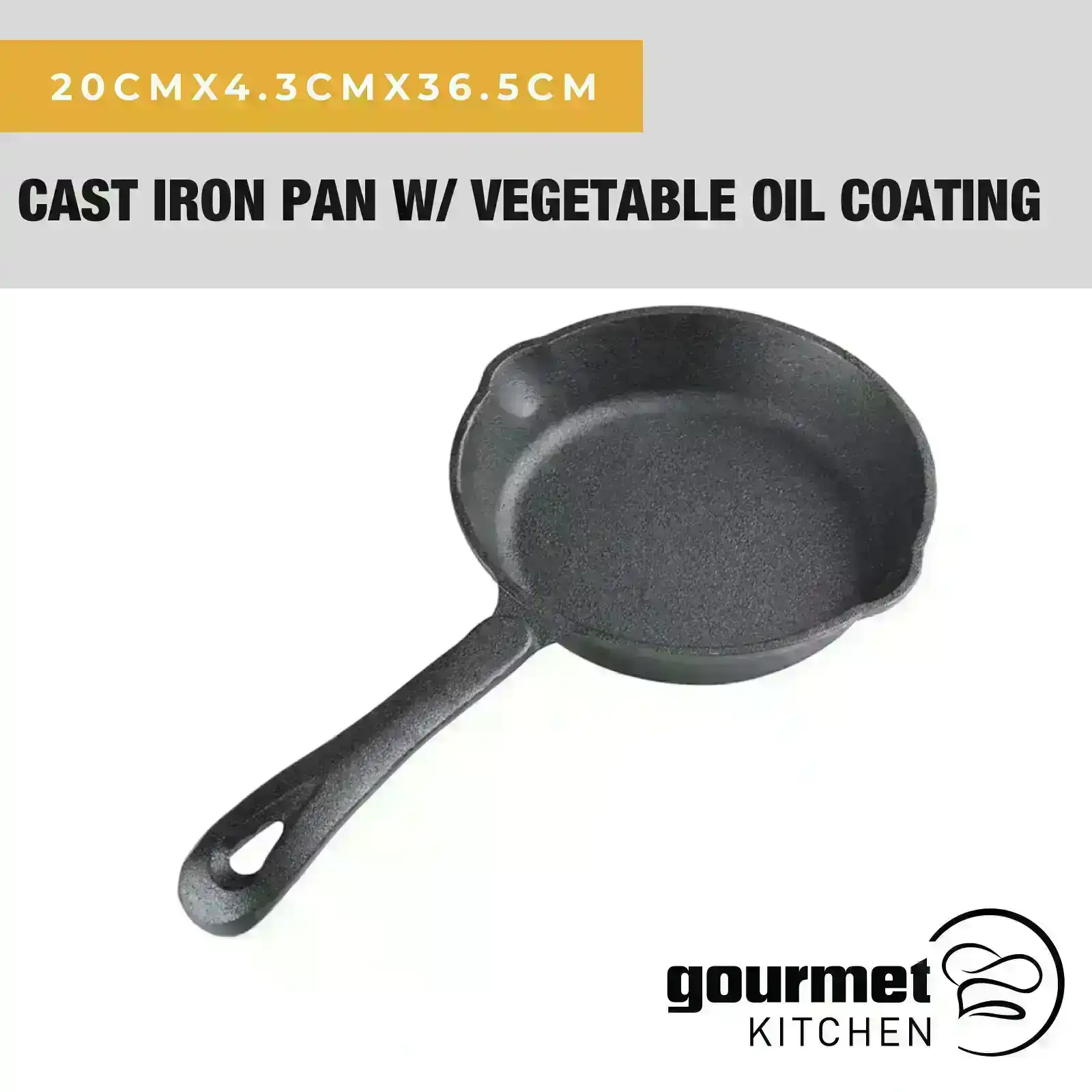 Gourmet Kitchen 17cm Cast Iron Pan with Vegetable Oil Coating  Cast Iron Skillet