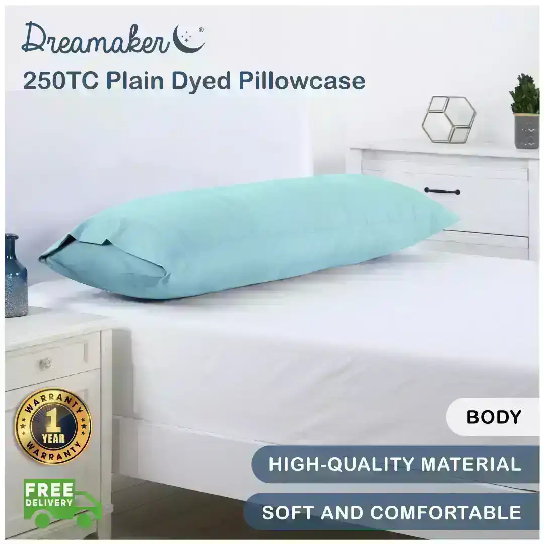 Dreamaker 250Tc Plain Dyed Body Pillowcase - 150X50Cm Canal Blue