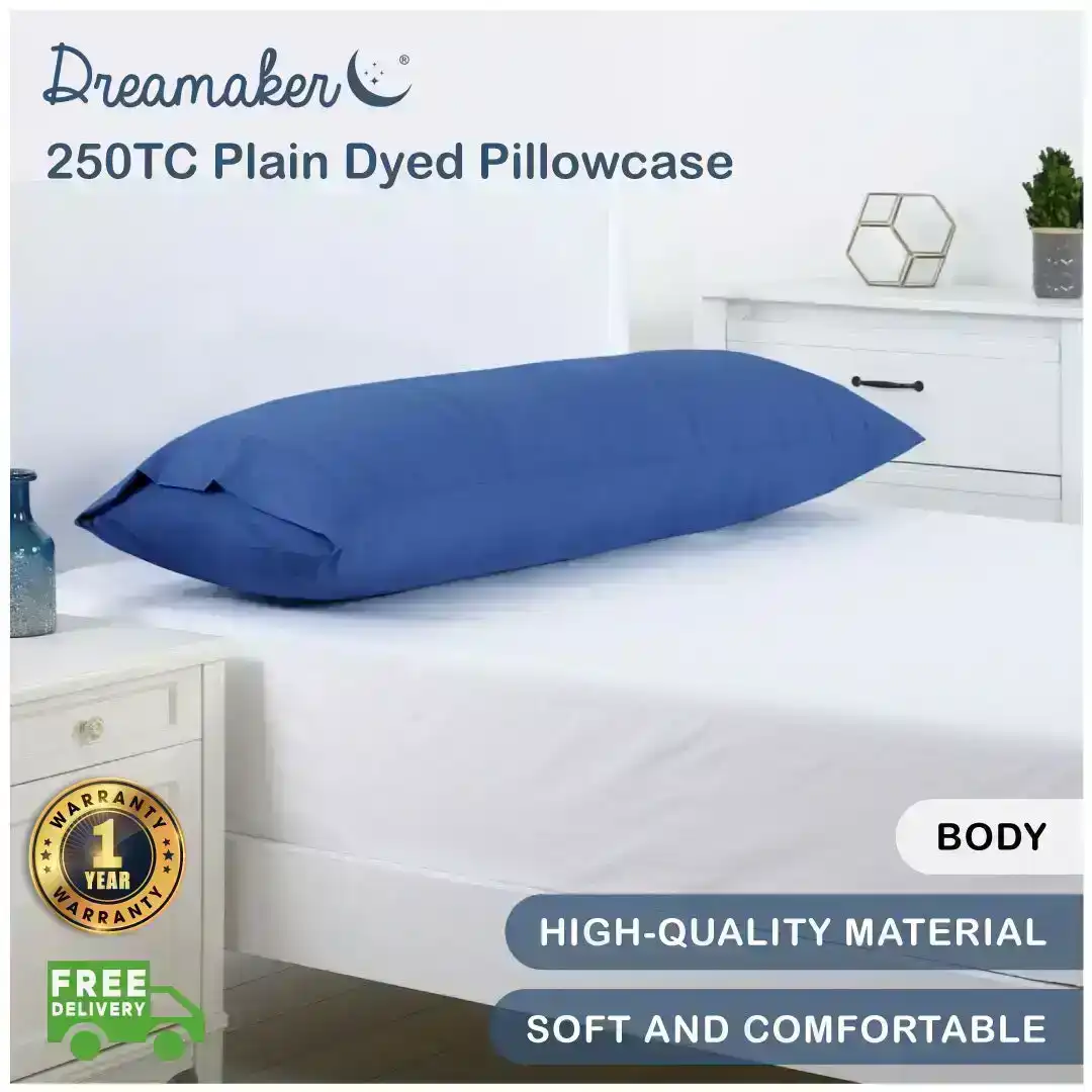 Dreamaker 250Tc Plain Dyed Body Pillowcase - 150X50Cm Marine