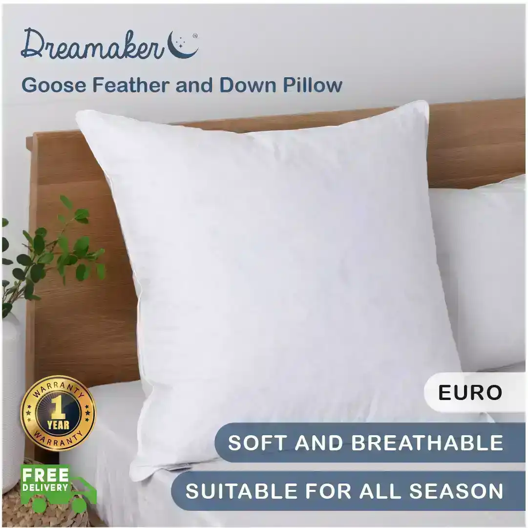 Dreamaker Goose Feather and Down Euro Pillow