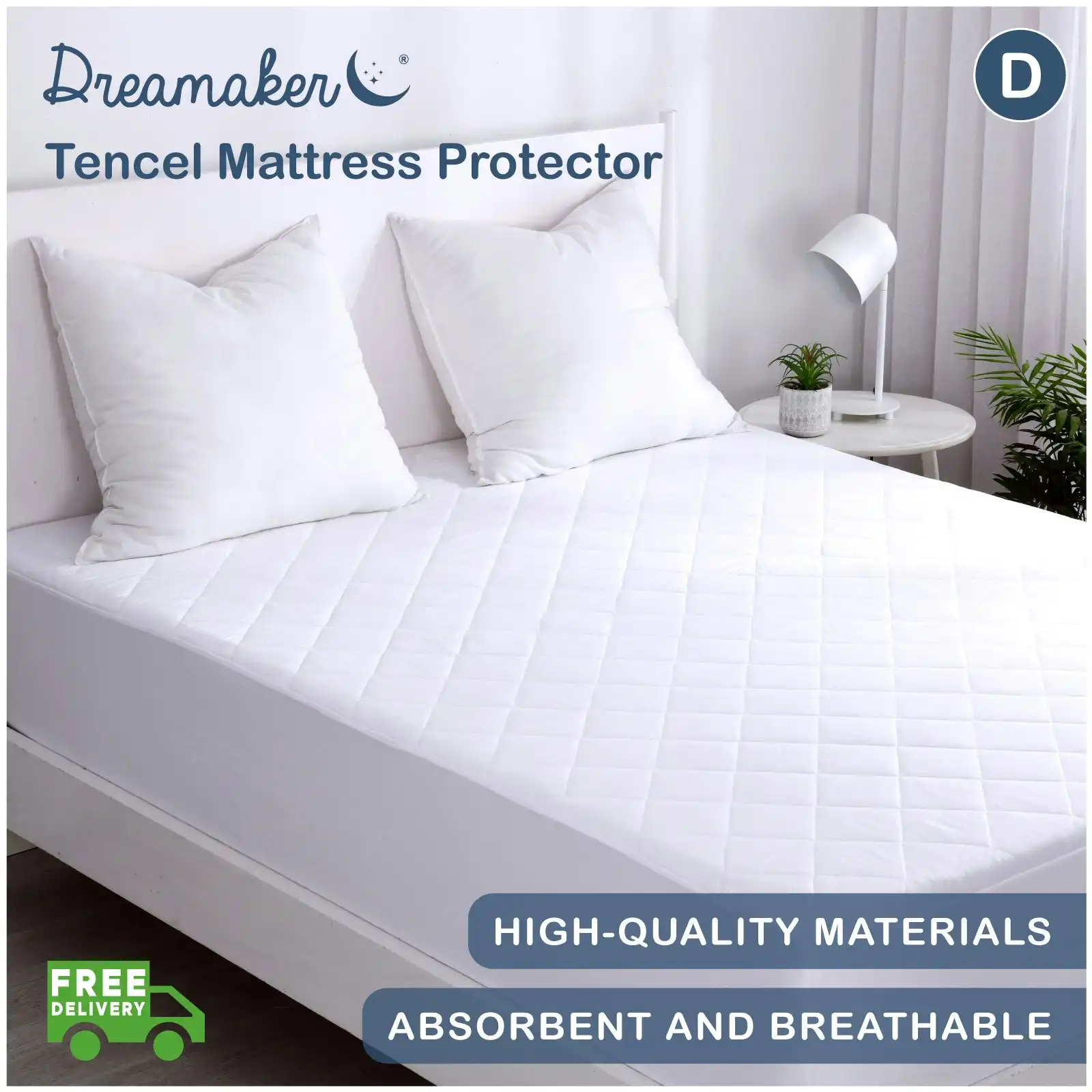 Natural Home Tencel Quilted Mattress Protector Double Bed