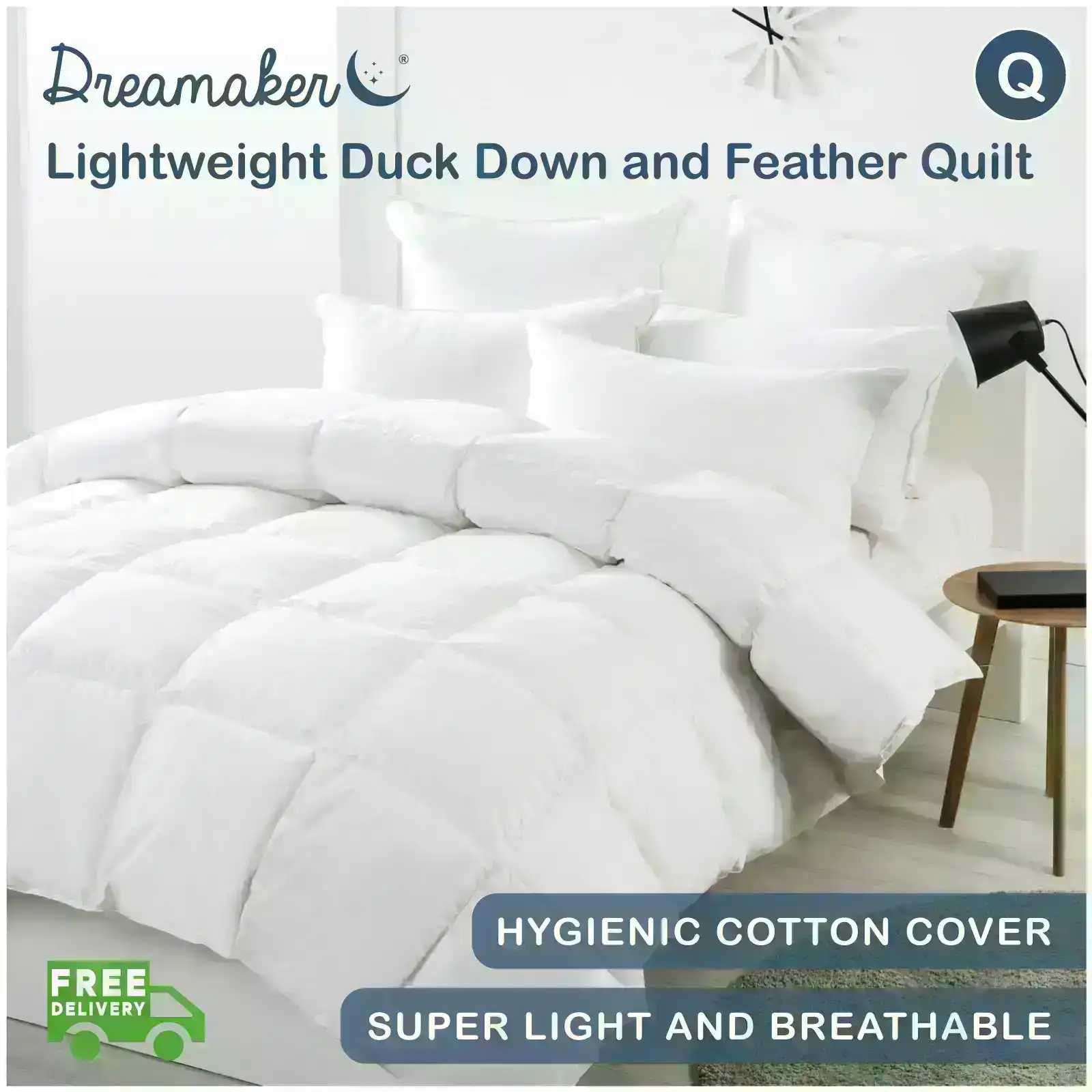 Dreamaker 50/50 Lightweight Duck Down & Feather Quilt - Queen Bed