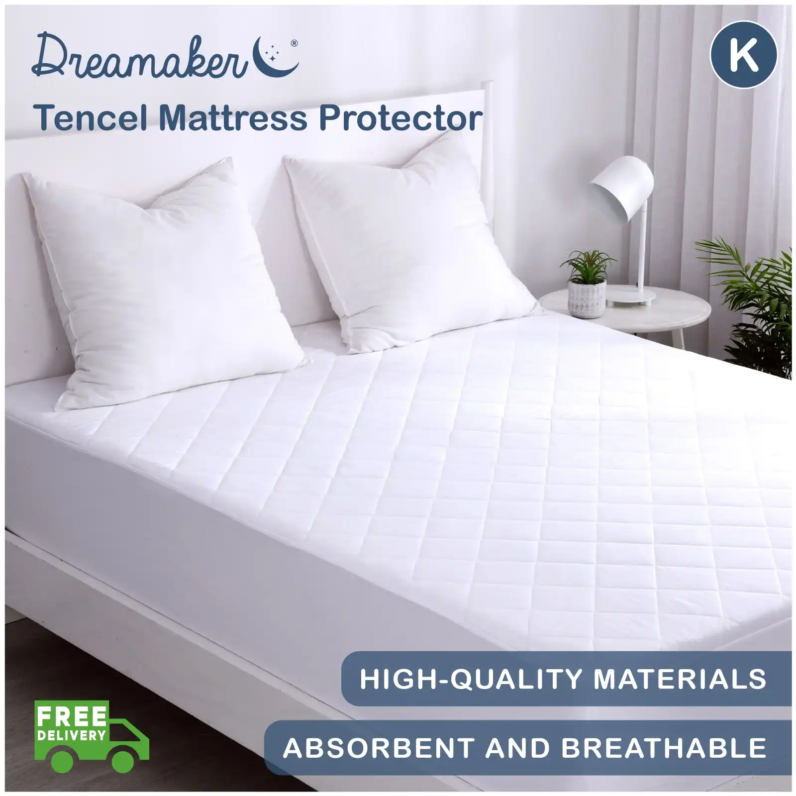 Natural Home Tencel Quilted Mattress Protector King Bed
