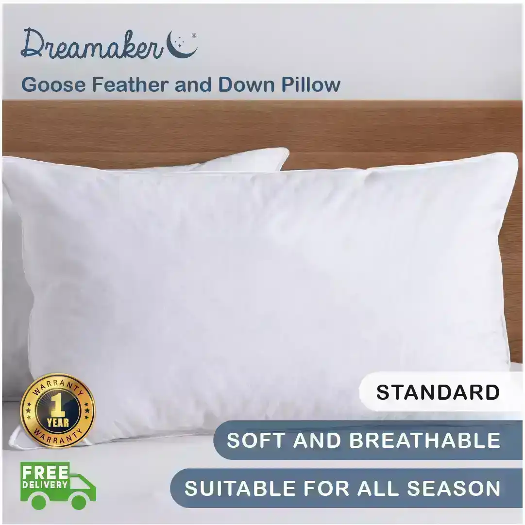 Dreamaker Goose Feather and Down Standard Pillow