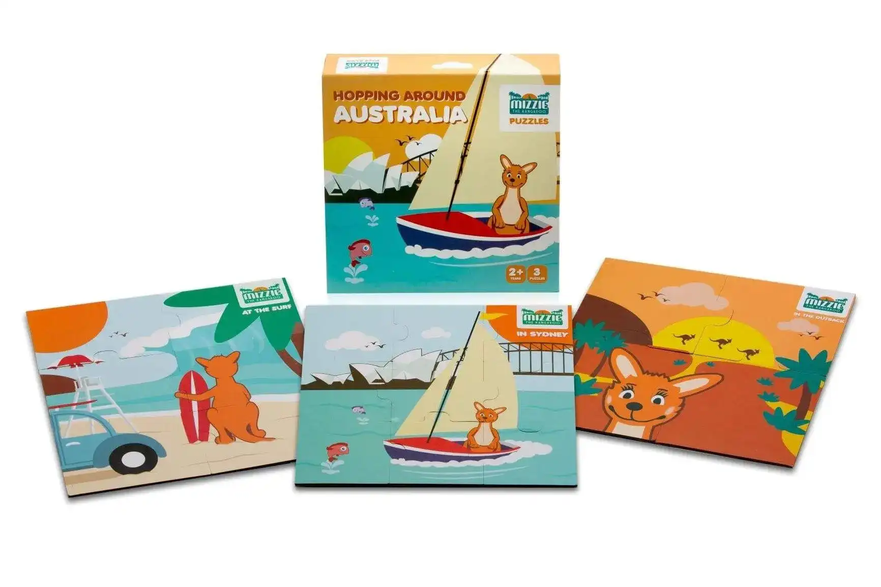 Mizzie Puzzle Box Set - Hopping Around Australia 4, 6, or 9 pieces