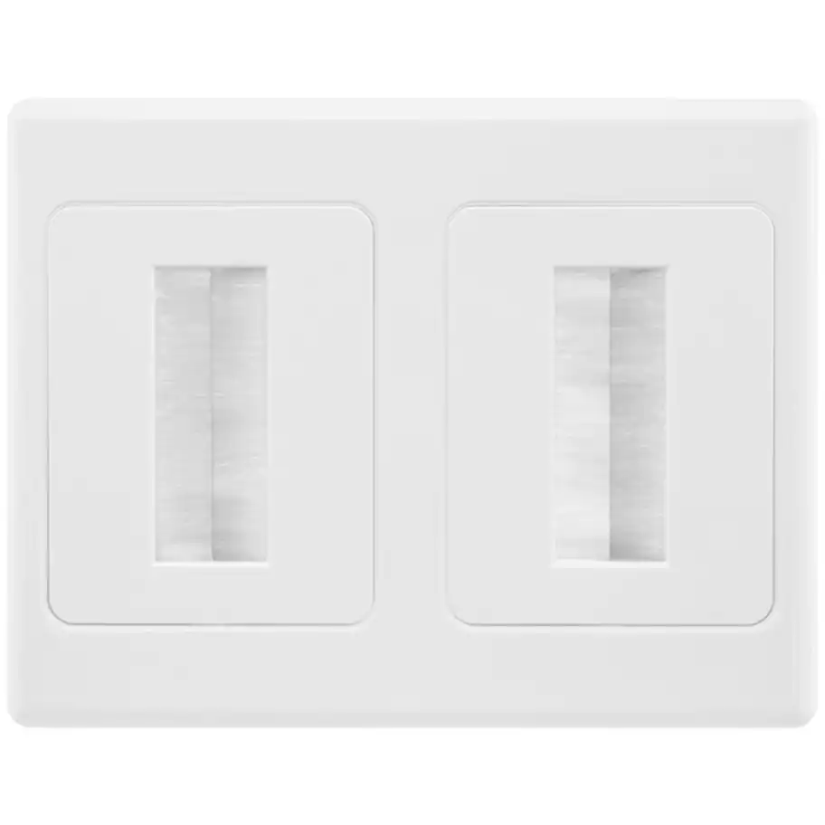 Dual Wall Plate Brush Wallplate Outlet Cover for Cable Lead Management/organiser