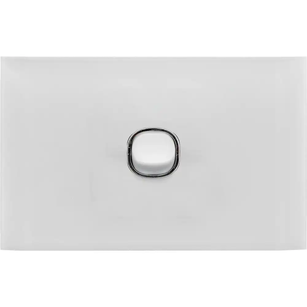 Doss ASW1 115mm Acrylic Wall Plate 1 Gang Light Power Switch 2 Way On/Off White