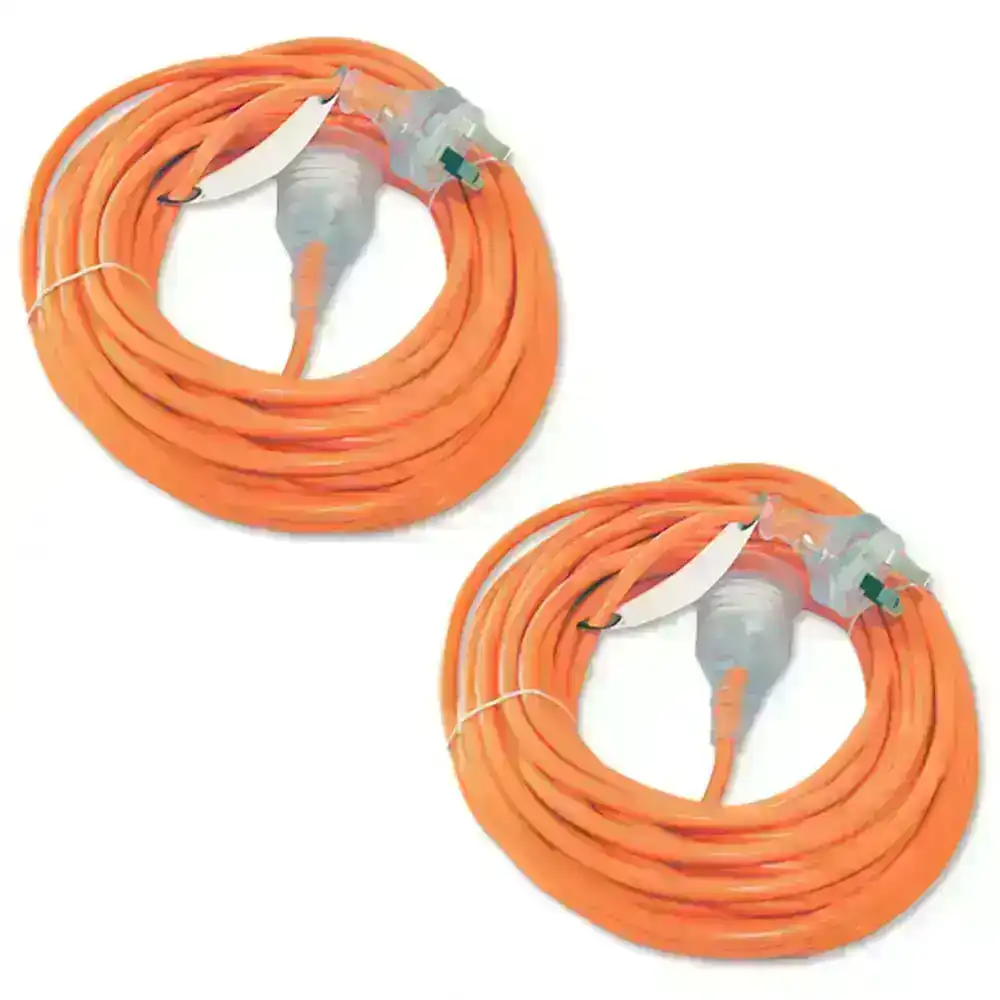 2PK Vacspare 15m Extension Plug/Socket Cord/Cable 10AMP for Vacuum Cleaners OR