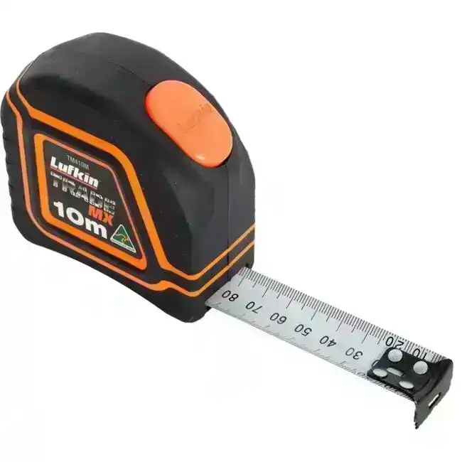 Lufkin TM410M10 10x25mm Trade Metric Measure Measuring Tape w/ Rubber Case