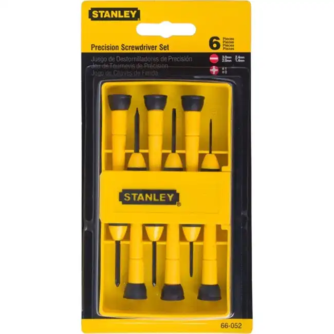6pc Stanley 66-052 Precision Screwdriver Set Tool Kit 1.4/2/2.4/3mm w/ Case YL