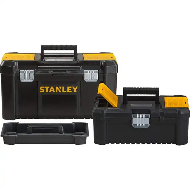 Stanley Essential Tool Box Combo Pack Sturdy w/ 48cm & 32cm Tool Boxes/Pad Lock