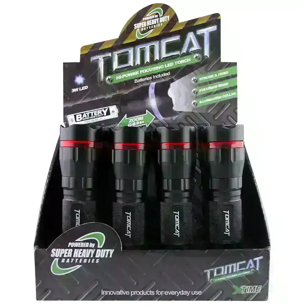 Tomcat 3W LED Focusing Torch Light Camping/Fishing Flashlight w/ AAA Batteries